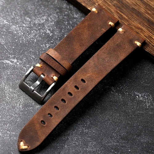 Handmade Vintage Genuine Leather Retro Style Watch Strap Band 18 19 20 21 22 MM