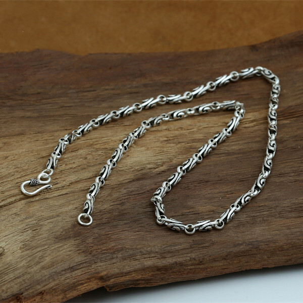 Sterling Silver Spiral Chain 4mm 925 Silver Swirl Chain Necklace 18 to 28 Inches