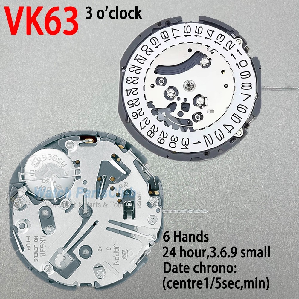 Japan VK63 VK64 VK67 VK68 Quartz Movement Aftermarket Watch Replacement Parts