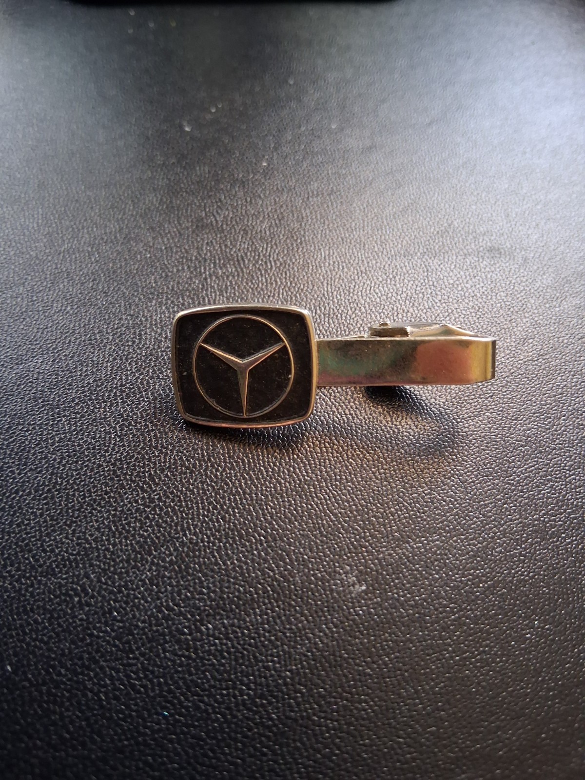 mercedes benz tie clasp black and silver vintage German