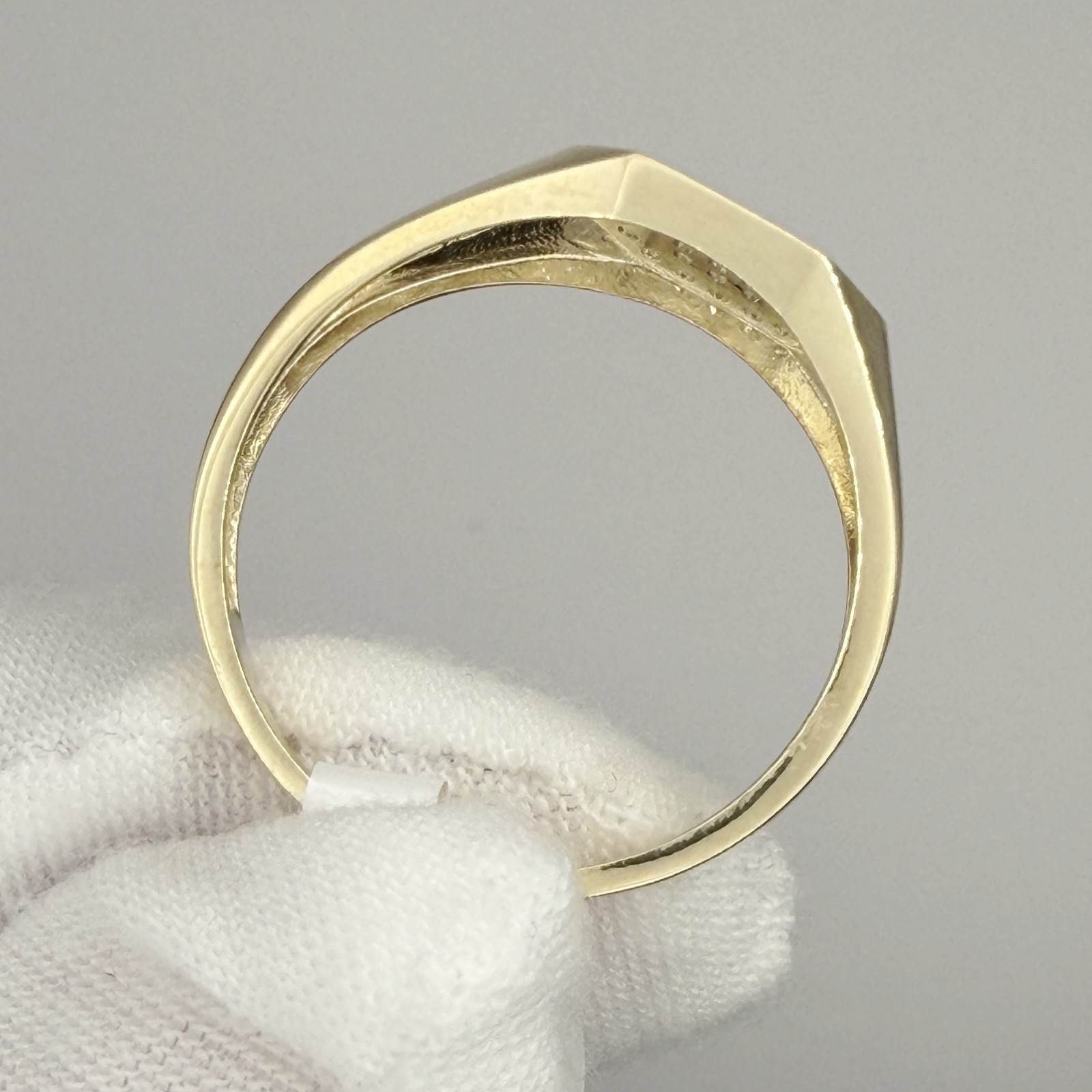 10k Yellow Gold Men Cubic-Zirconia Octagon Head Ring Jewelry Gift For Him