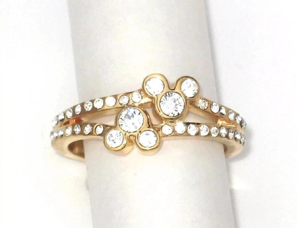 2.00 Ct Round Cut Moissanite Mickey Mouse Wedding Ring 14k Yellow Gold Plated
