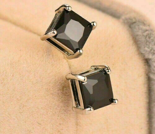 3 Ct Lab Created Diamond Solitaire Stud 14k White Gold Plated Silver Earrings