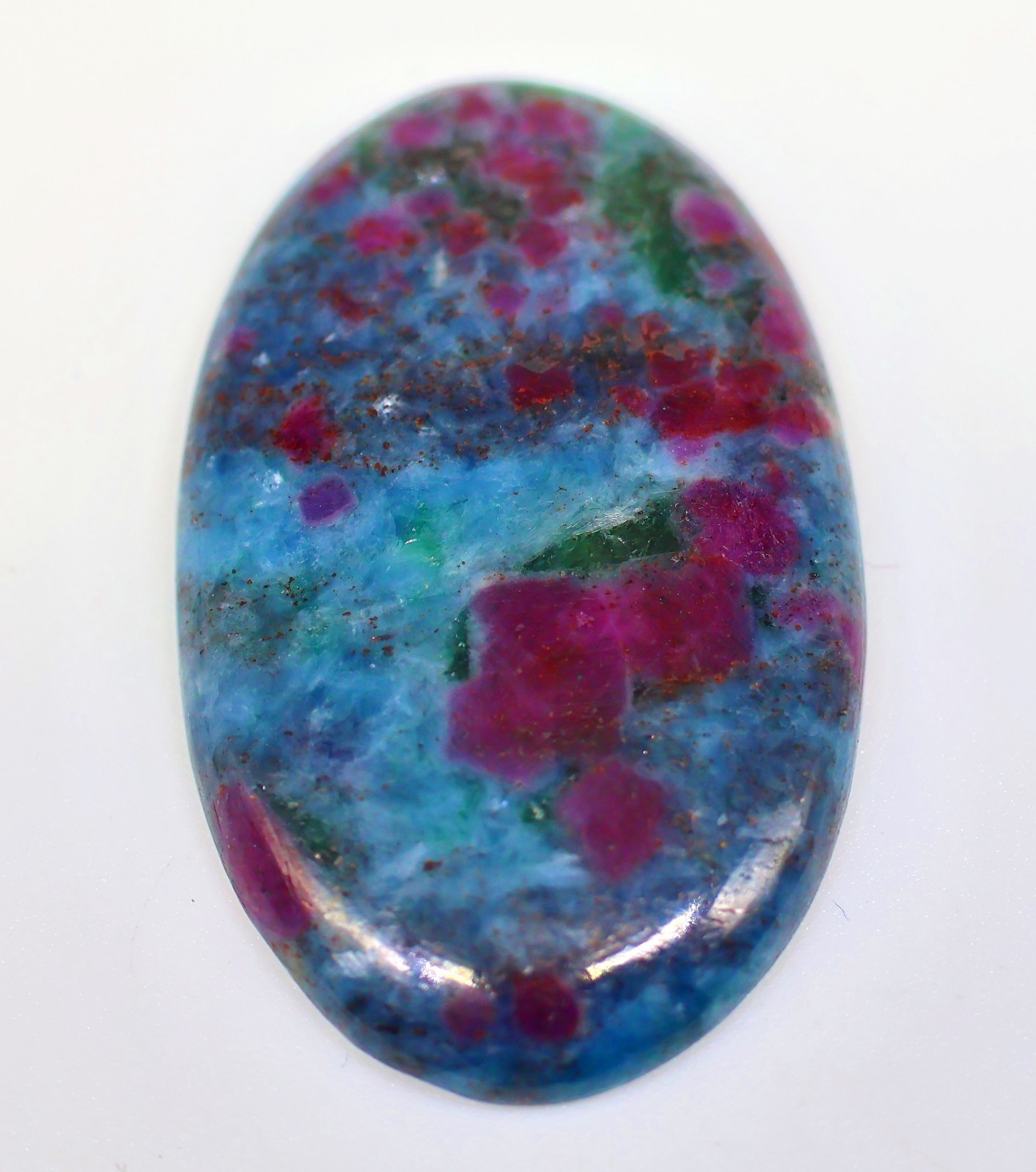 69 Ct 6X26X42 mm Natural Ruby Sapphire in Kyanite Oval Cabochon Gemstone PA-171