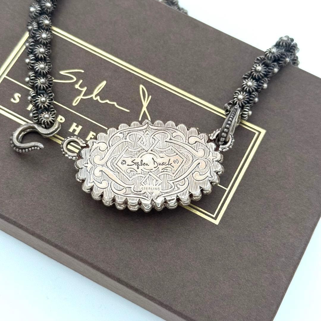 STEPHEN DWECK Sterling Silver 925 Pearl Flower Necklace 36cm Vintage w/Box Used
