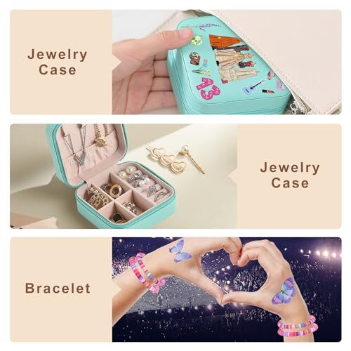 Small Jewelry Box Birthday Gift for Girl,Cute Small Halloween Travel Blue