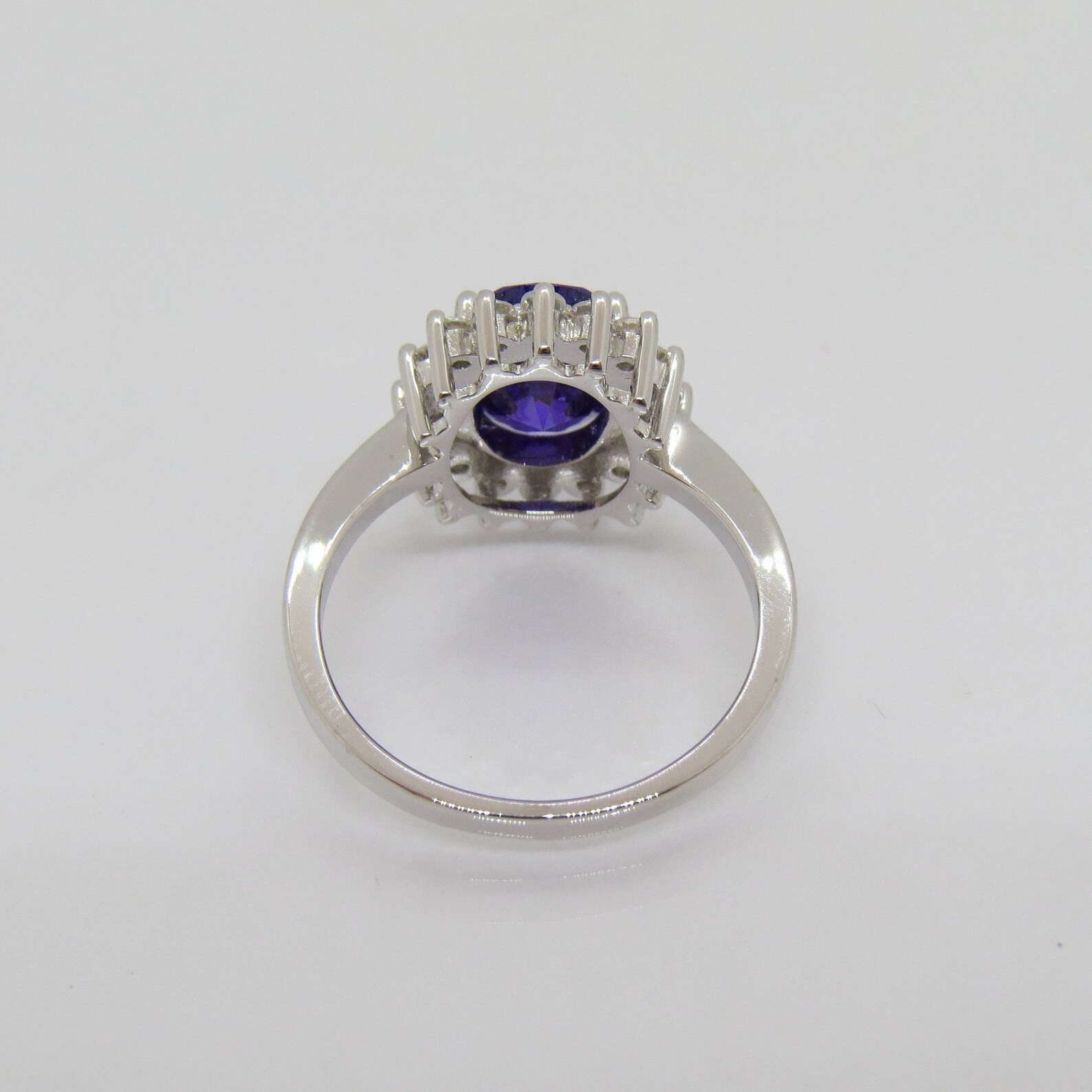 4.70 Ct Oval Cut Natural Sapphire Diamond Engagement Ring 14K Solid White Gold 6