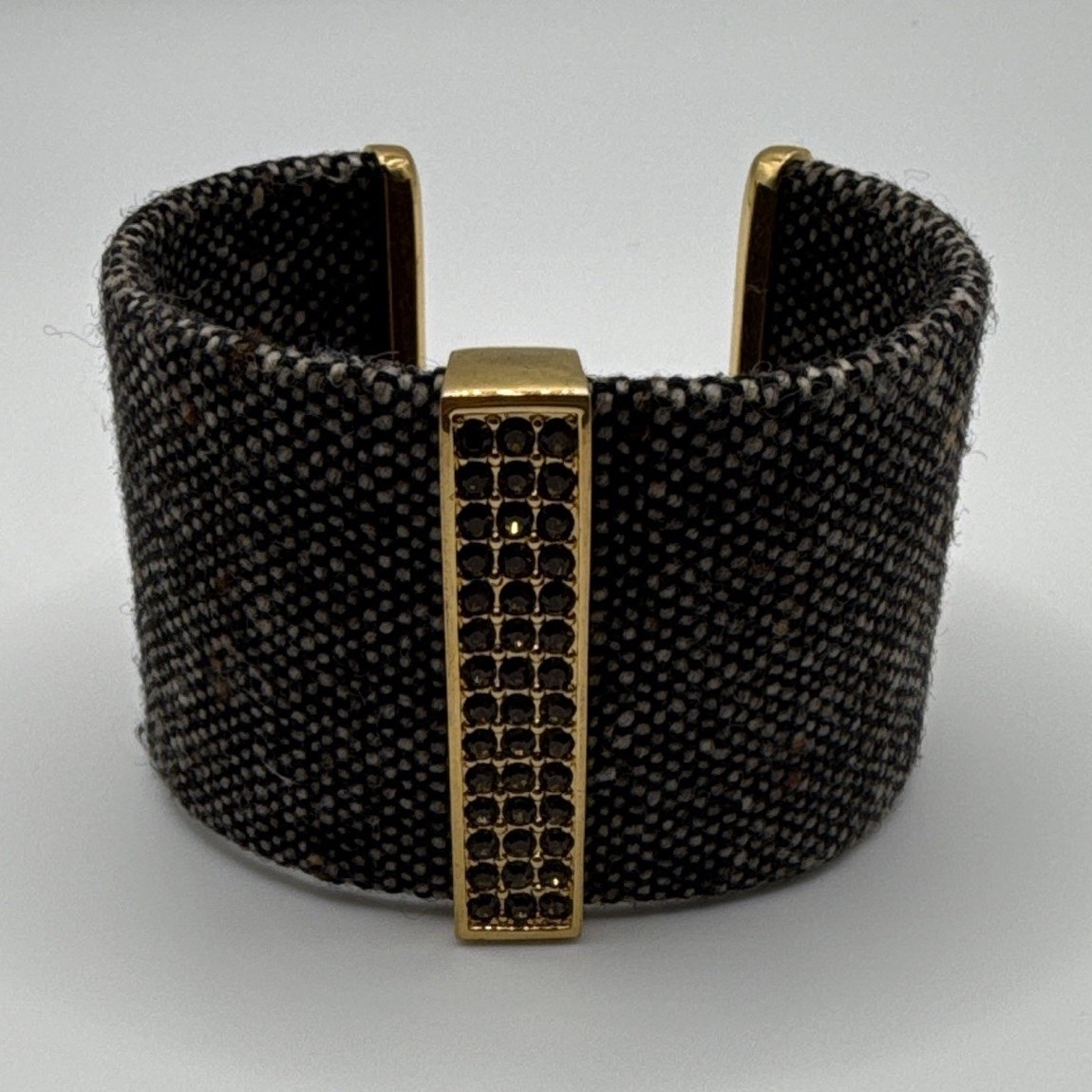 Alcantara Fabric Cuff Bracelet with Gold-Tone Accent Bar
