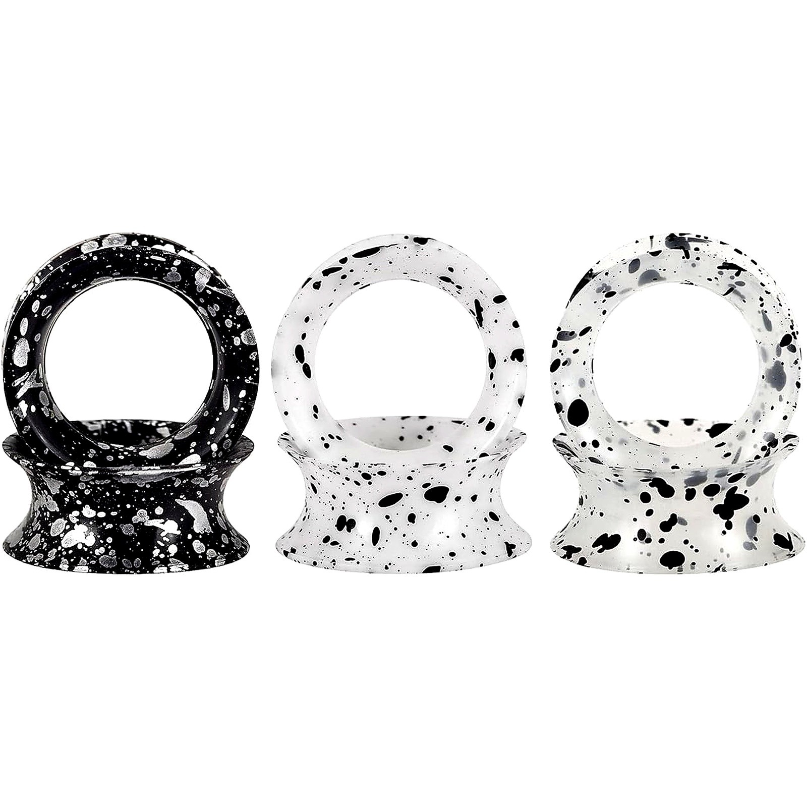 6PCS Silicone Ear Gauges Tunnels Plugs Expander Stretcher Double Flared 2G-3/4″