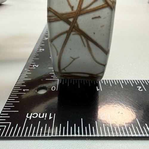Chunky Lucite Acrylic Dried Grass Inlay Cuff Bracelet 6″ Casual Chic