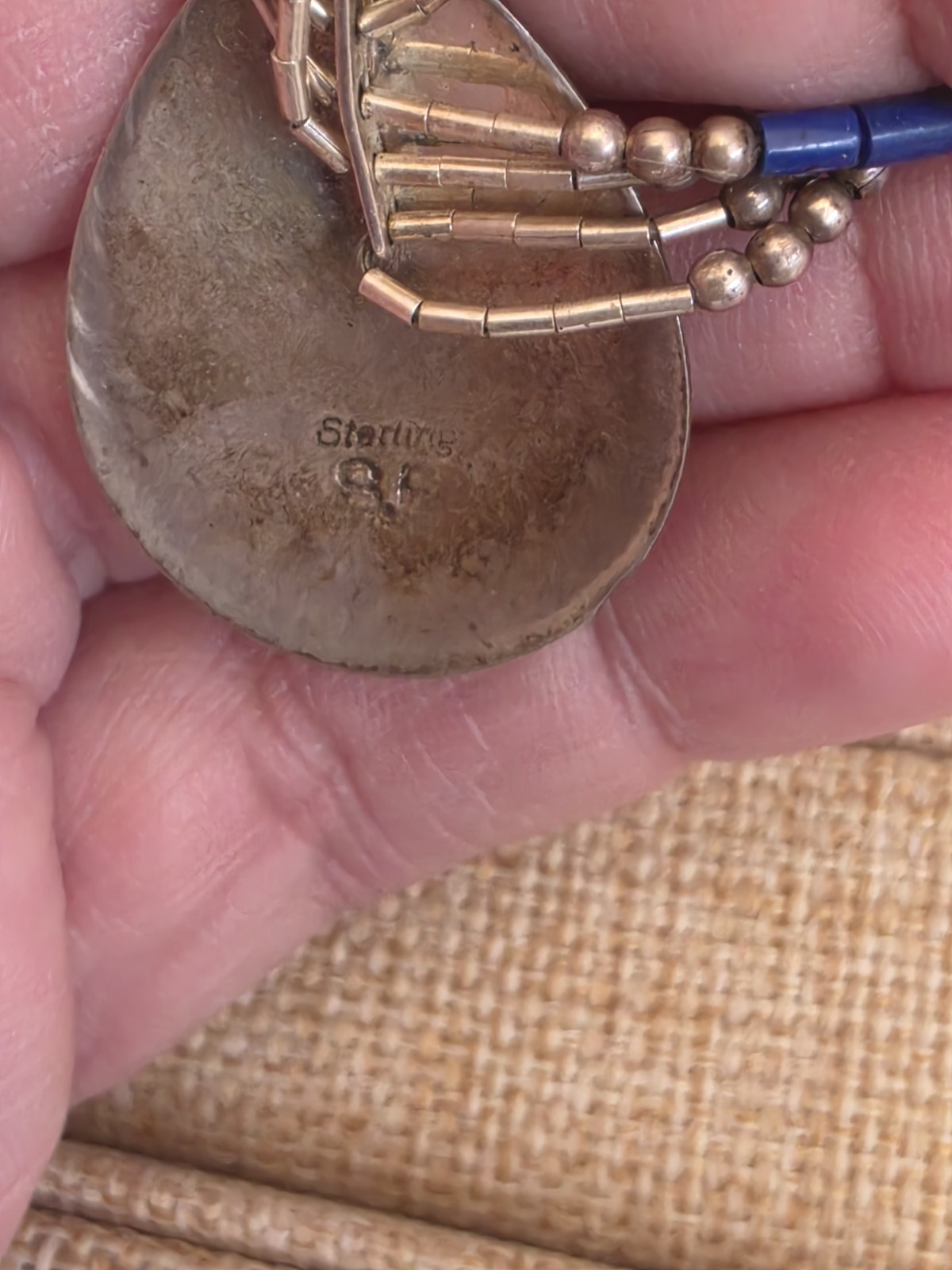 Vintage Liquid Silver And Lapis Necklace