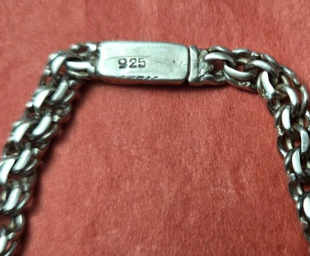 925 Sterling Silver Braided Link 7″ Bracelet 13 Grams