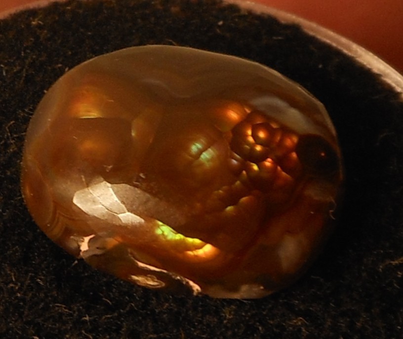 11.50ct Mexican Fire Agate 16mm x 13.5mm x 6.6mm (very bright)