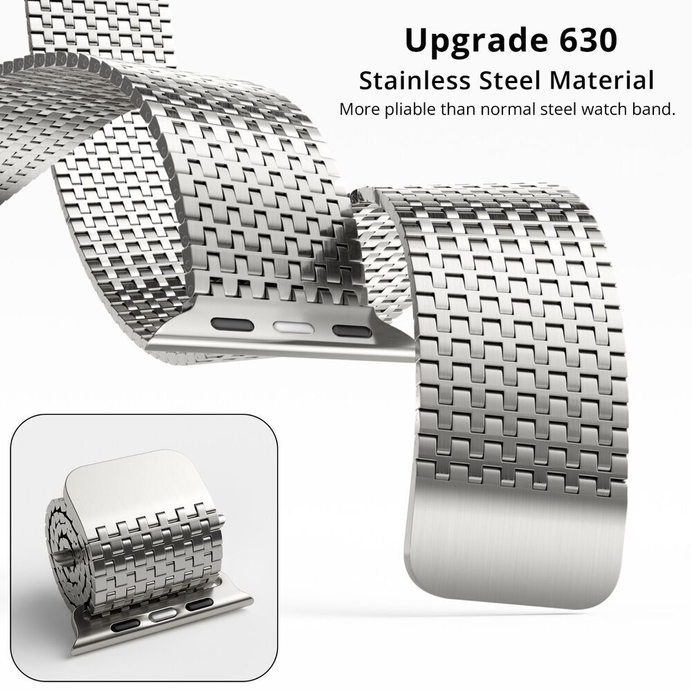 Stainless Steel Mesh Band for Apple Watch 10 9 8 7 6 SE 42/44/45/46/49mm Ultra 2