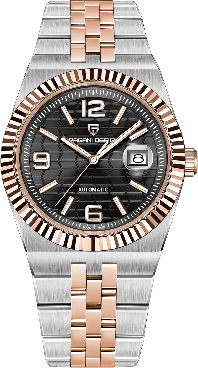 Men’s Luminous Japanese Automatic Watch, 10ATM Waterproof, Stainless Steel