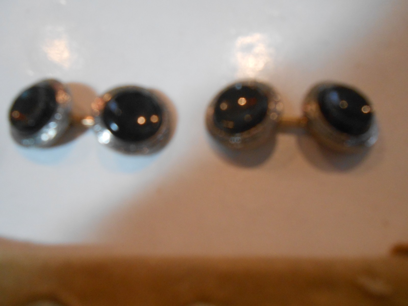 VINTAGE LARTER & SONS 6 PIECE FORMAL WEAR CUFFLINK SET IN ORIGINAL BOX ONYX