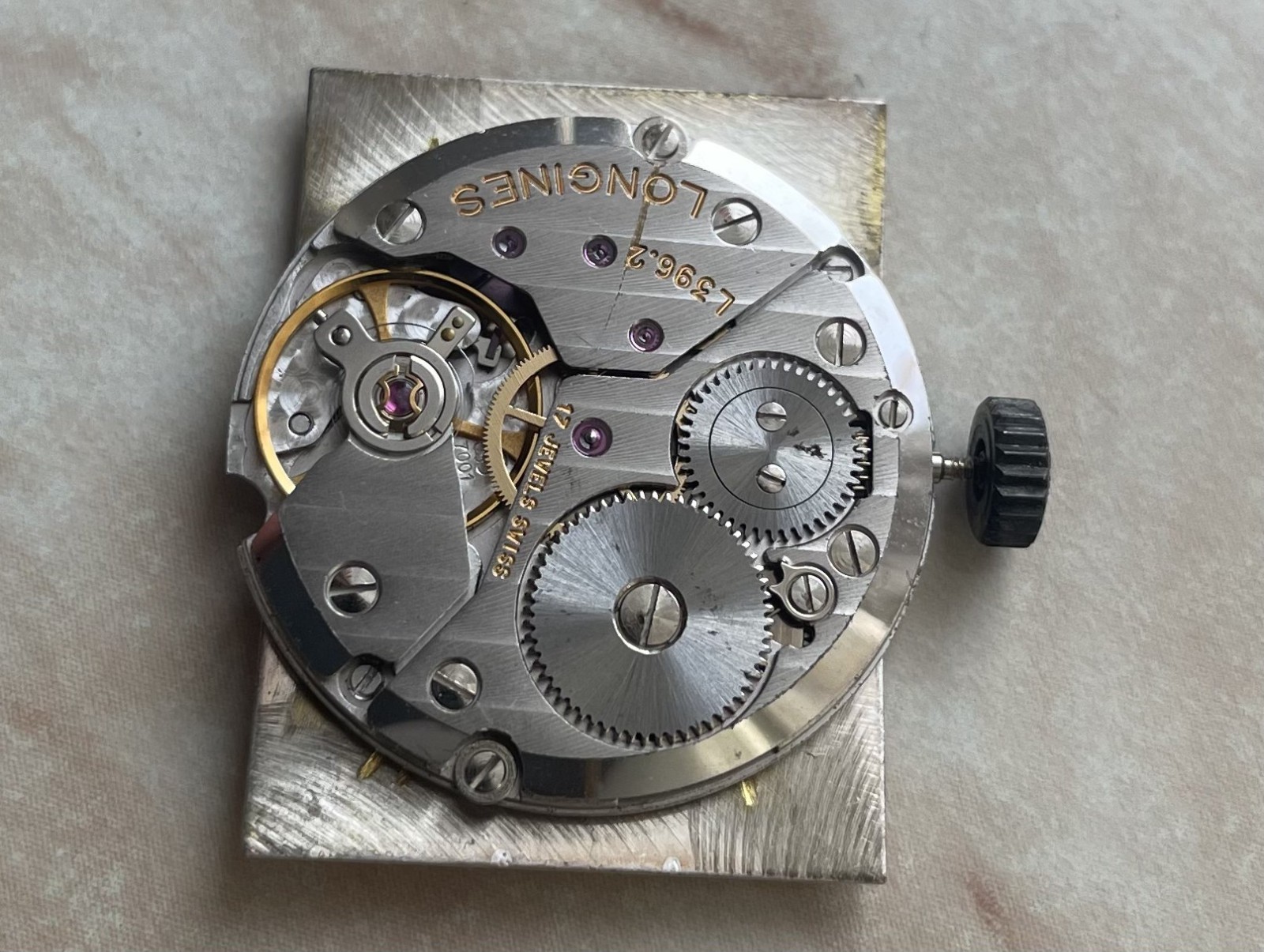Vintage Longines Unisex Watch movement 17 J. Manual winding cal. L396.2 Eta 7001