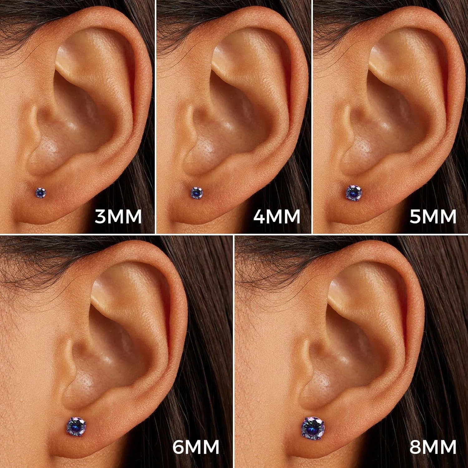 Hypoallergenic Threadless Flat Back Earrings,1 Pairs Cartilage Stud for Women…