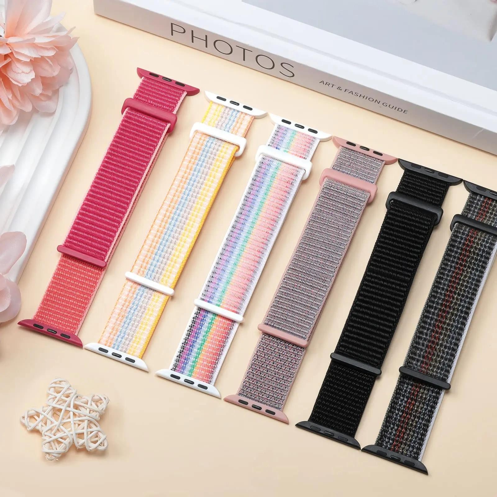New Nylon Loop Strap Apple Watch Band 46mm 40mm Smart Belt Bracelet for Iwatch
