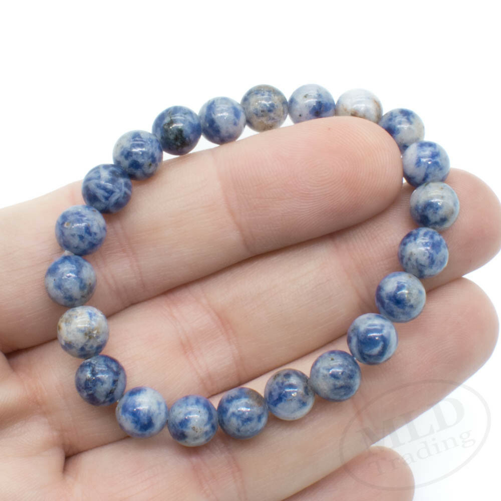 High Grade Natural Blue Sodalite Stone Stretch Bracelet 7″ – 8mm Round Beads