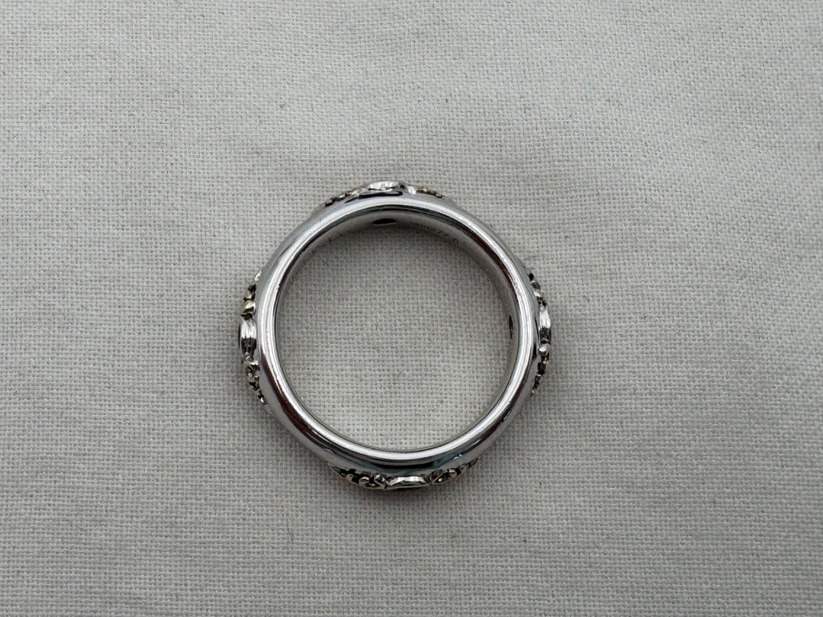 Beautiful Size 7 Gabriel & Co. Designer Sterling & 18K Gold Band / Ring XL-11