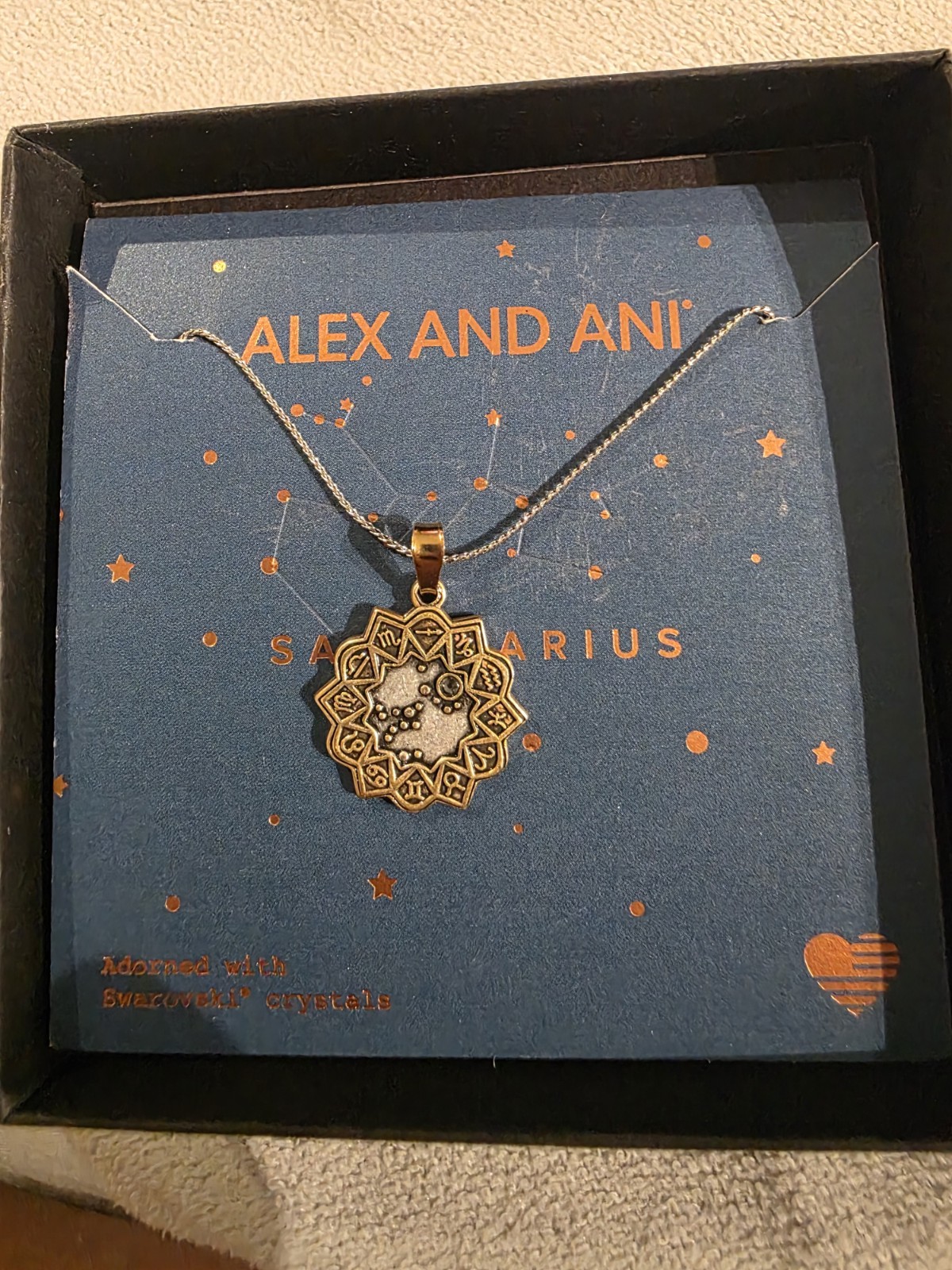 Beloved+Zodiac Necklace Sagittarius 14K Gold Dipped November22-December 22-New