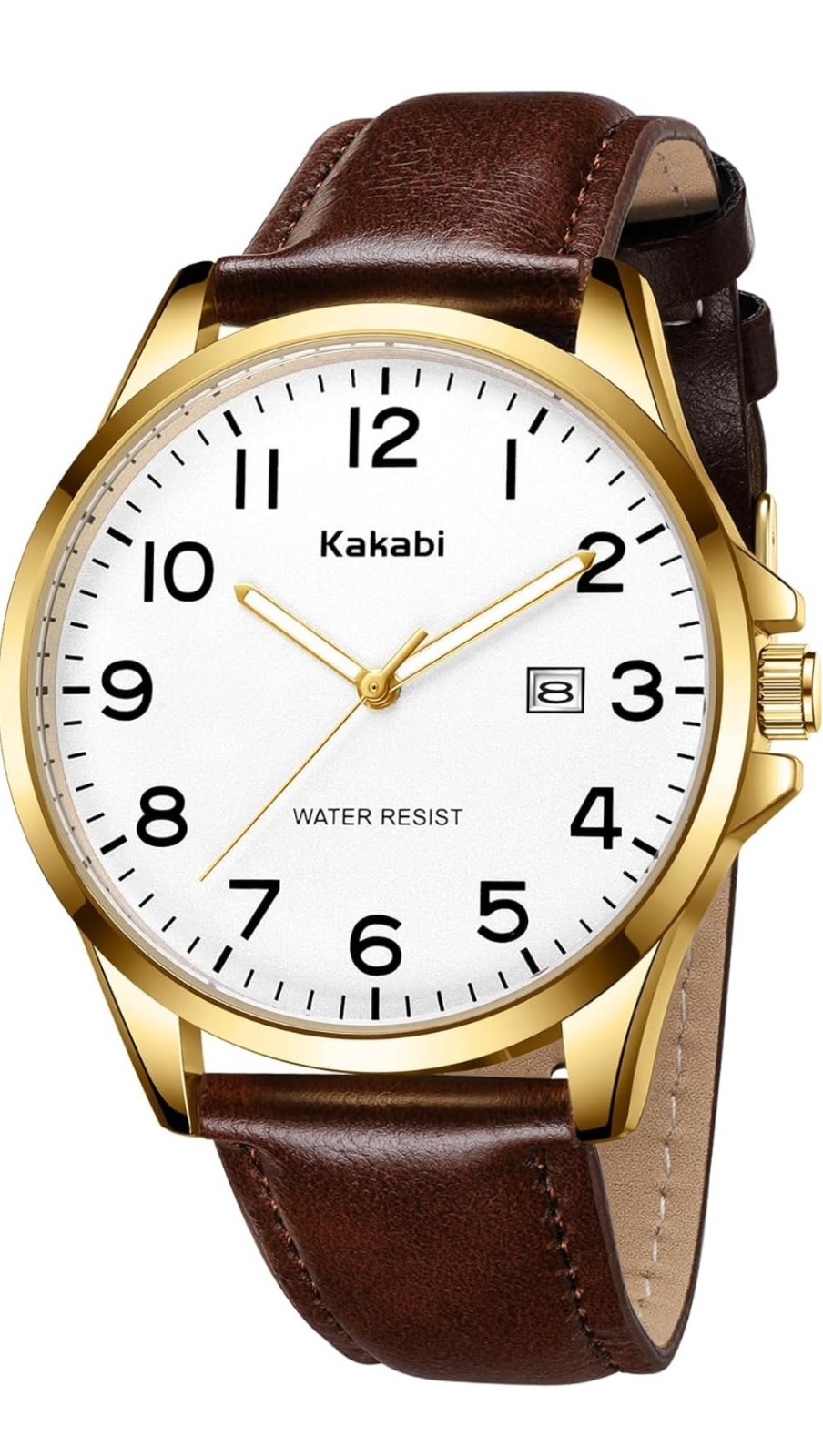 Men Fashion Minimalist Wrist Watch Waterproof Quartz Analog Date With Leather St