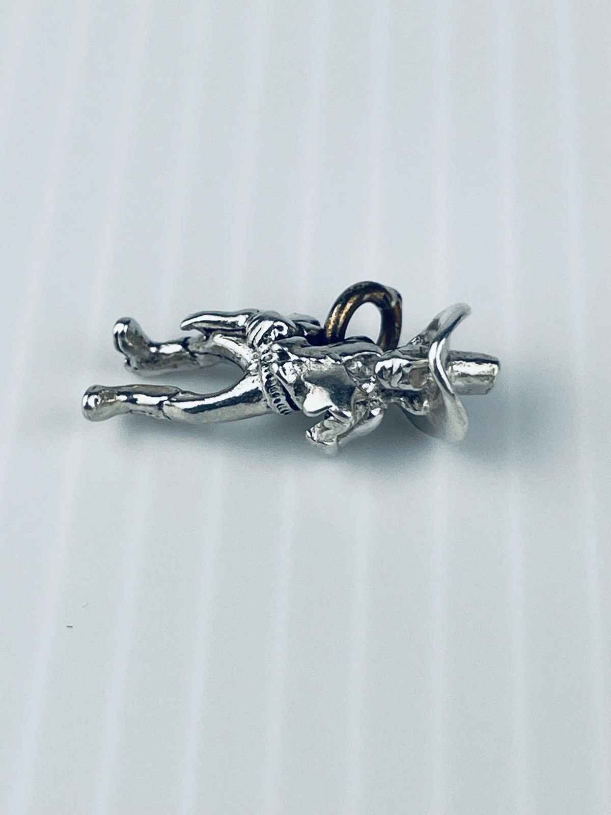 Sterling Silver SHERIFF BRACELET CHARM 3D Wild West (dimensions In Description)