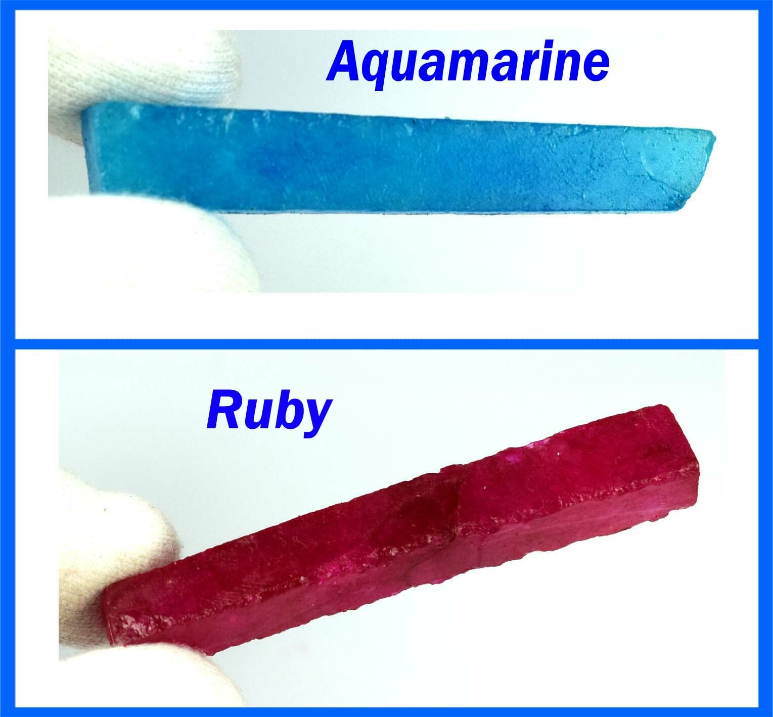 120 Ct Natural Ruby & Aquamarine Gemstone Slice Rough Pair GH05 New Year Offer