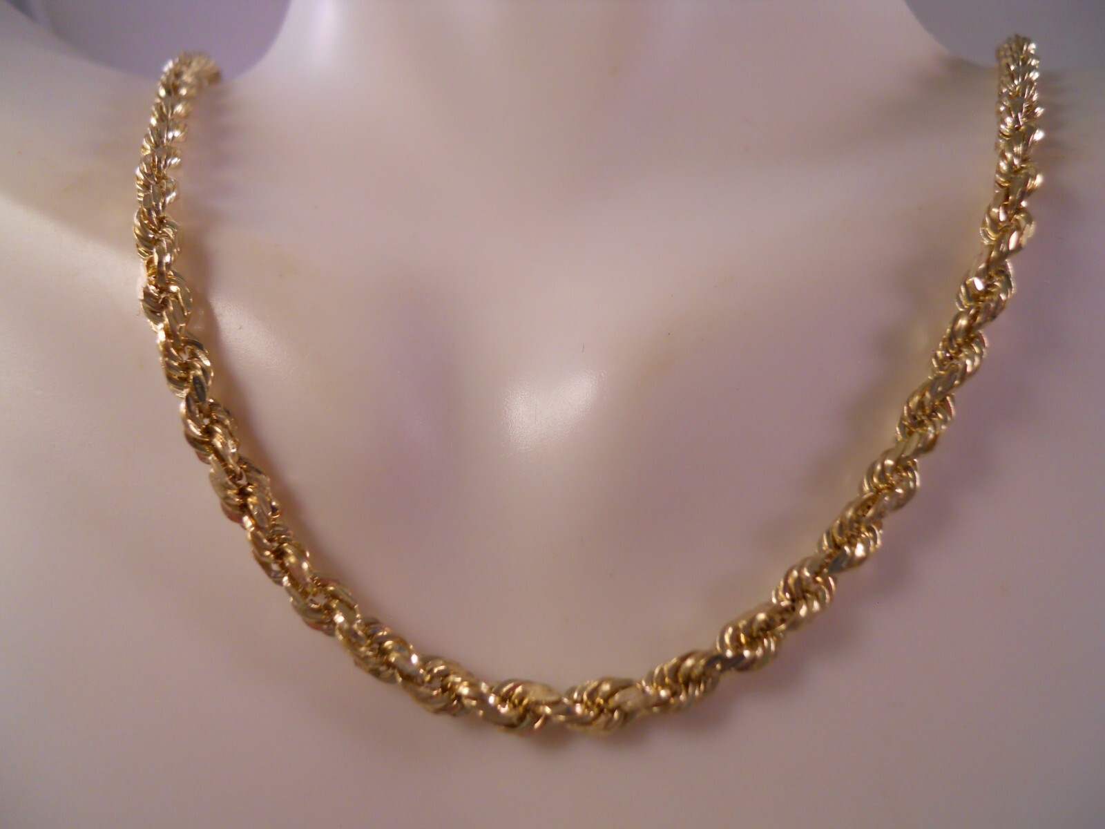 DESIGNER BBB 10K YELLOW GOLD ROPE CHAIN LINK NECKLACE 20″ 3MM 7.00G GRAMS