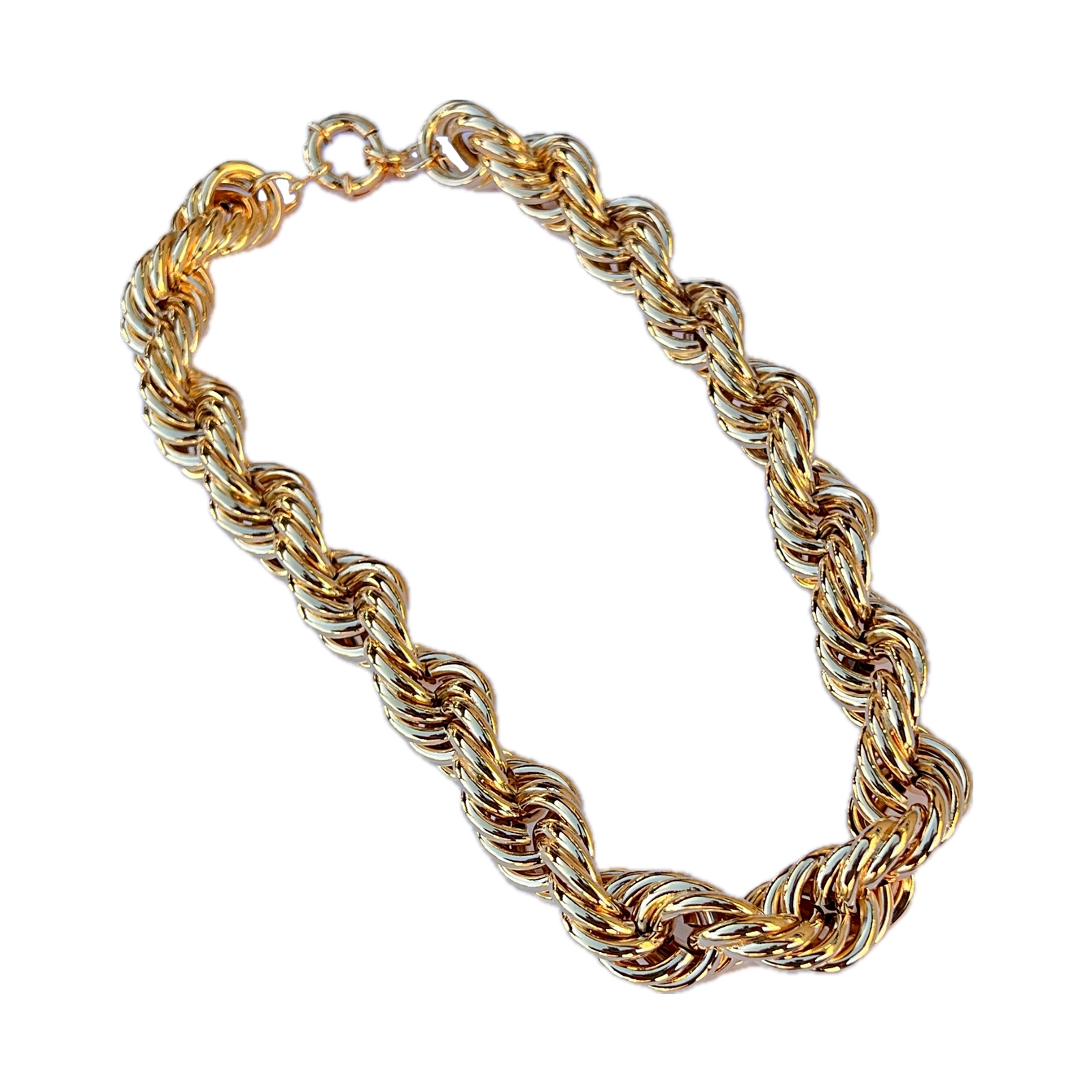 Mens 14k Gold Plated Chain Hollow Rope Big Dookie 20MM x 20″ Hip Hop Necklace