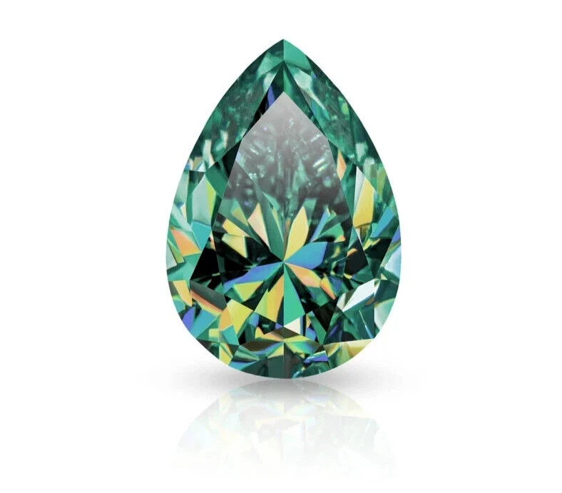 4.70 CT Natural Green Diamond Pear Cut 10×14 mm VVS1 D Grade IDGL Certified