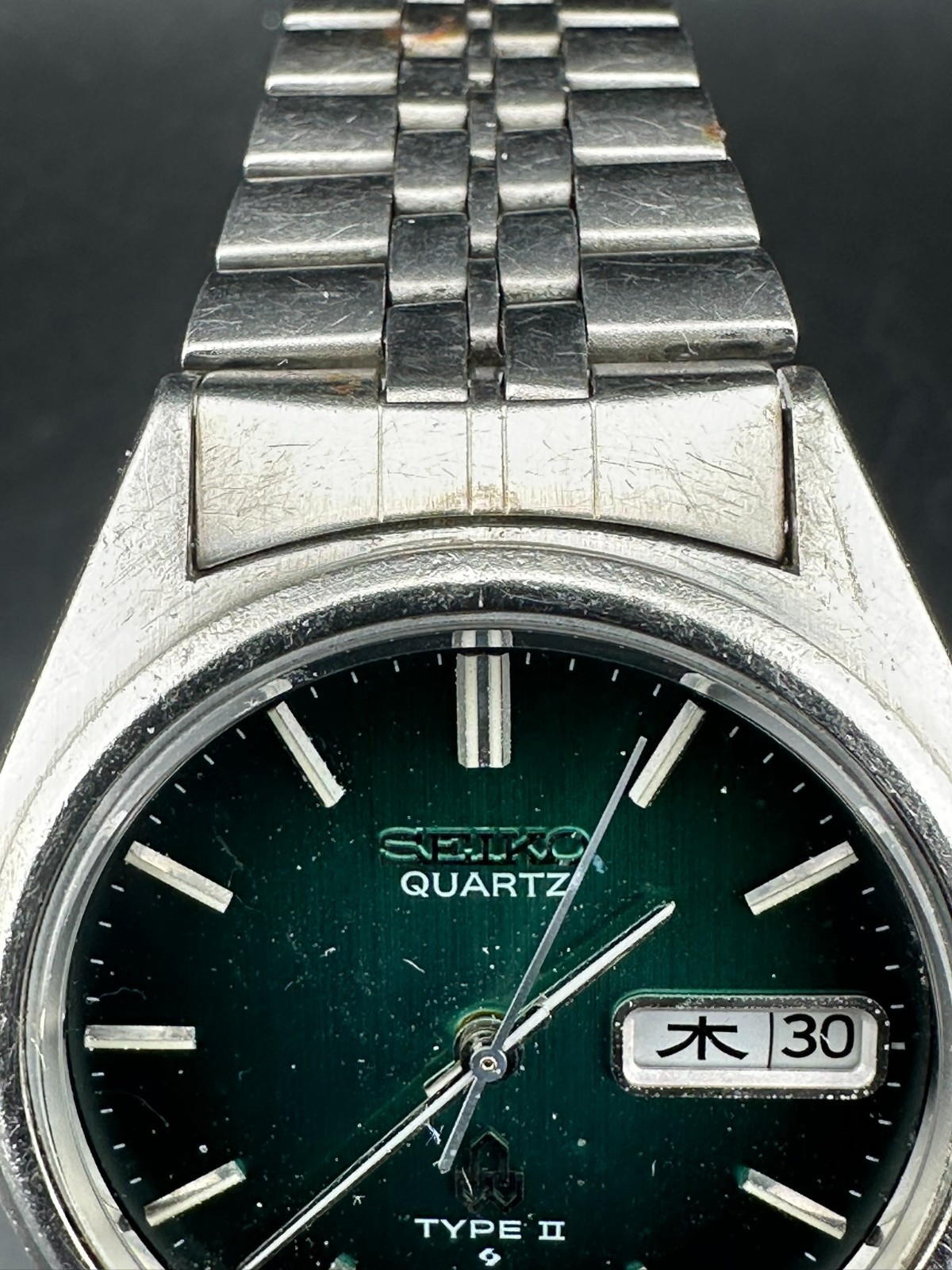 1978 Seiko Type II Men’s Green Fume Dial Day Date Eng/Kanji 35mm 7546-7100
