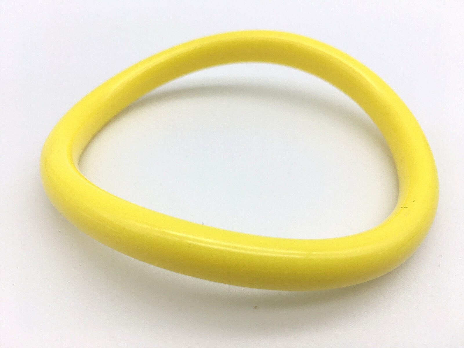 Lot of 3 Bracelets, Yellow, White & Black Lucite Wavy Bangle Bracelets