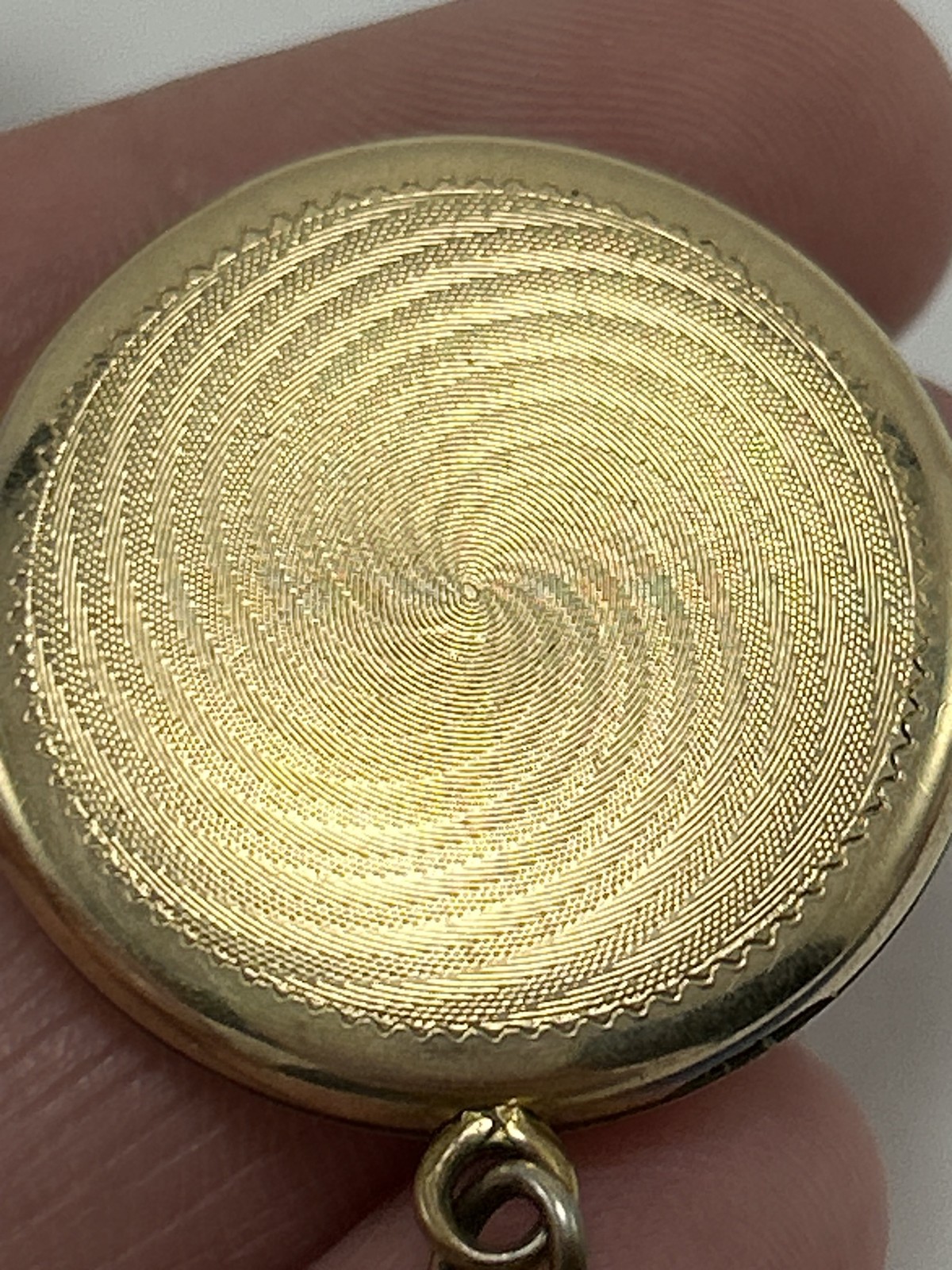 Antique Gold Filled Locket Pendant Victorian Crescent Moon Floral R&G Co La Mode