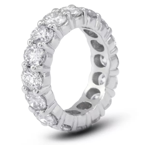 Solid 14K Gold Eternity Wedding Ring Classic 1 Carat Round Natural Diamond F VS2