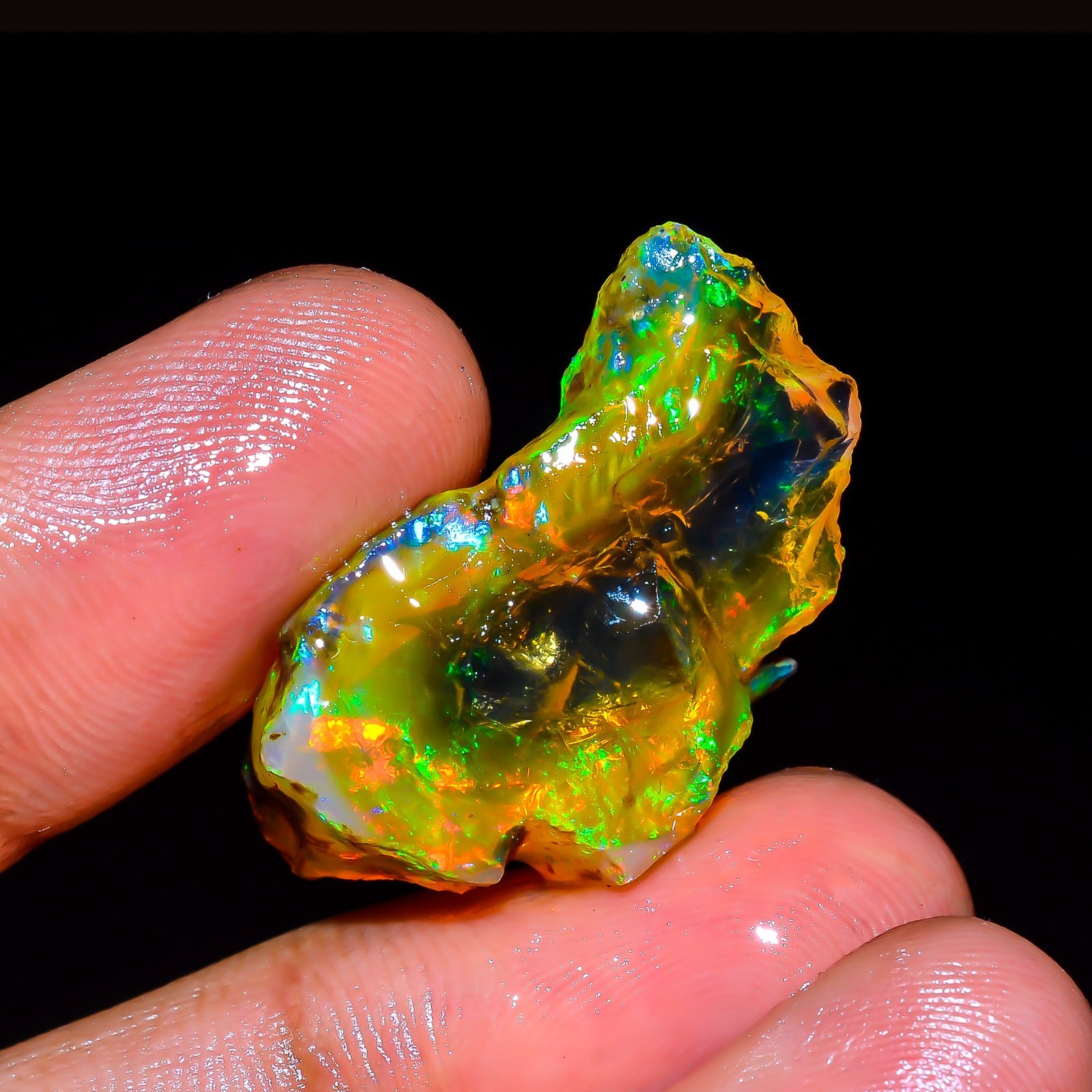 Natural Ethiopian Opal Rough Specimen Opal Welo Fire Crystal Opal Approx 17 Ct.