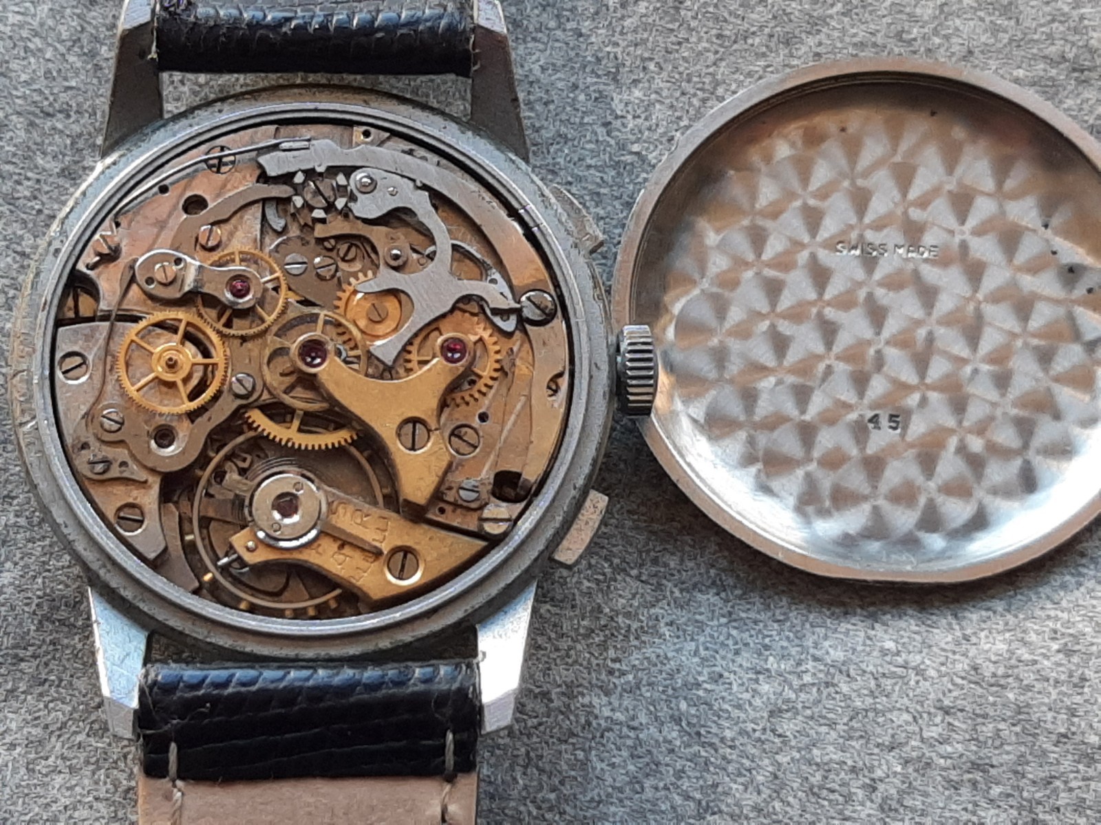 RARE IMPERIAL WATCH MANUAL CHRONOGRAPH 1950s Cal. LANDERON 52 Column Wheel