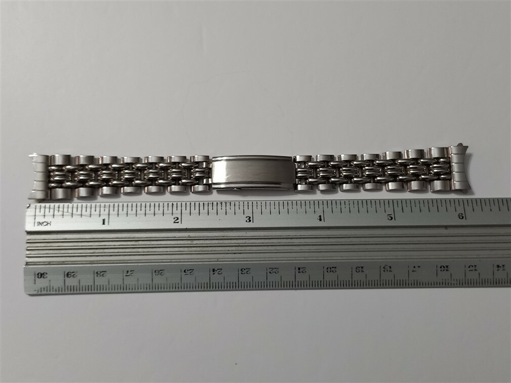 Rare NOS 1940-60’s 16mm Germex Curved Ends Gent’s Stainless Steel Bracelet