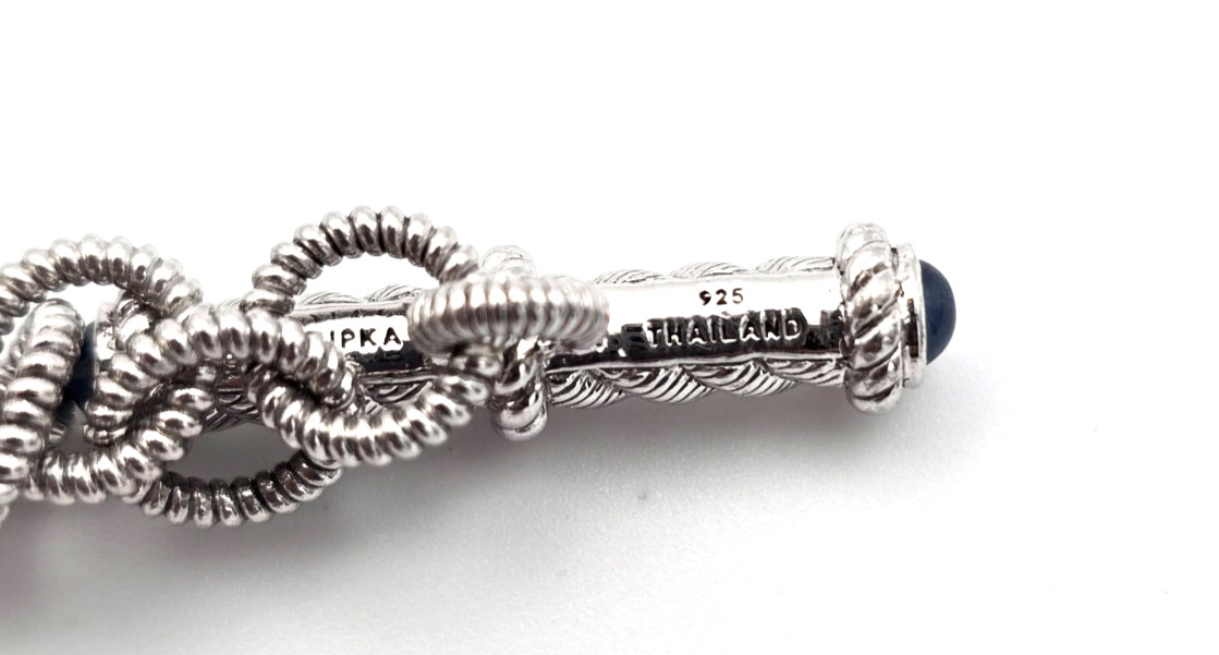 Judith Ripka Frosted Quartz Sterling Silver Bracelet 7.5″ Long