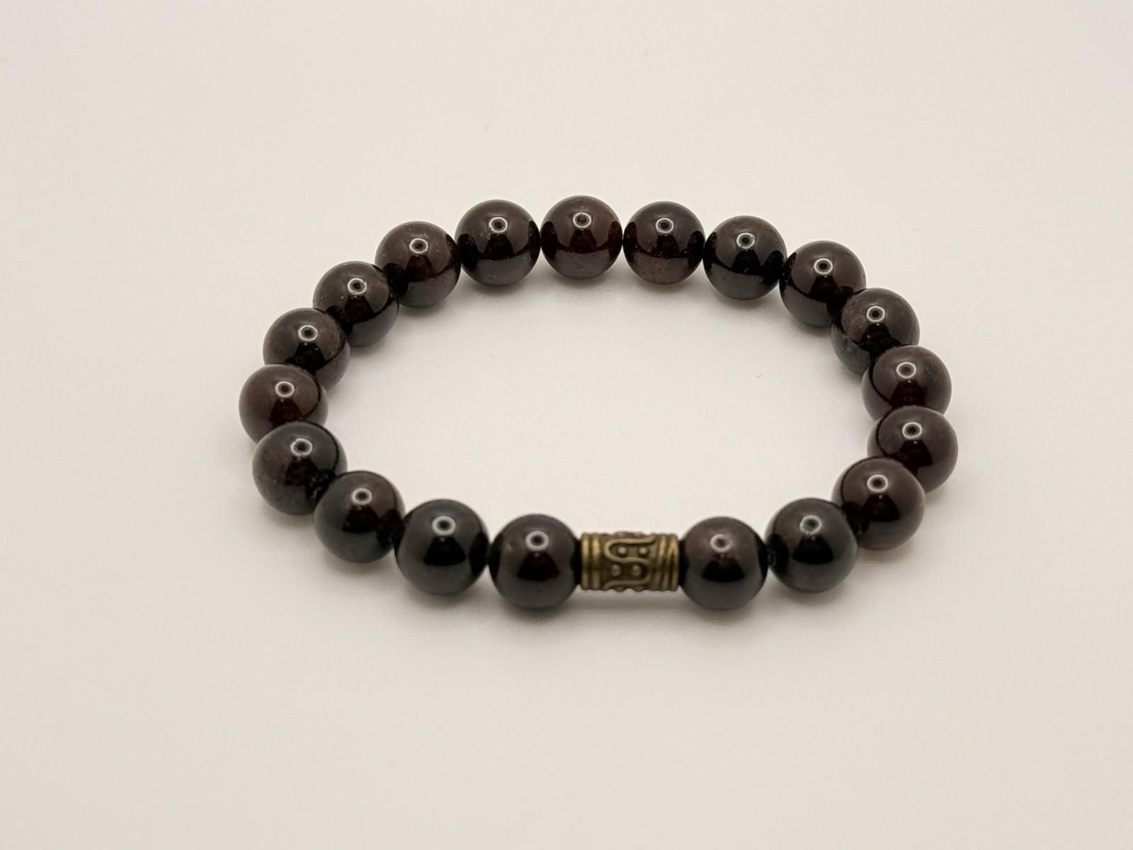 Almandine Garnet -deep red/burgundy hue translucent 8mm Bead Bracelet