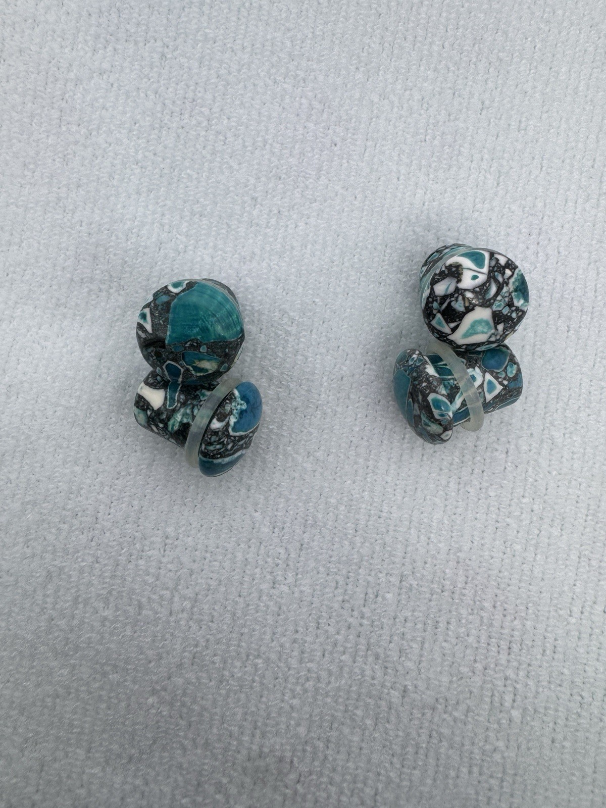 7 Pair 00g 10mm Natural Stone Ear Gauges Earth Collection