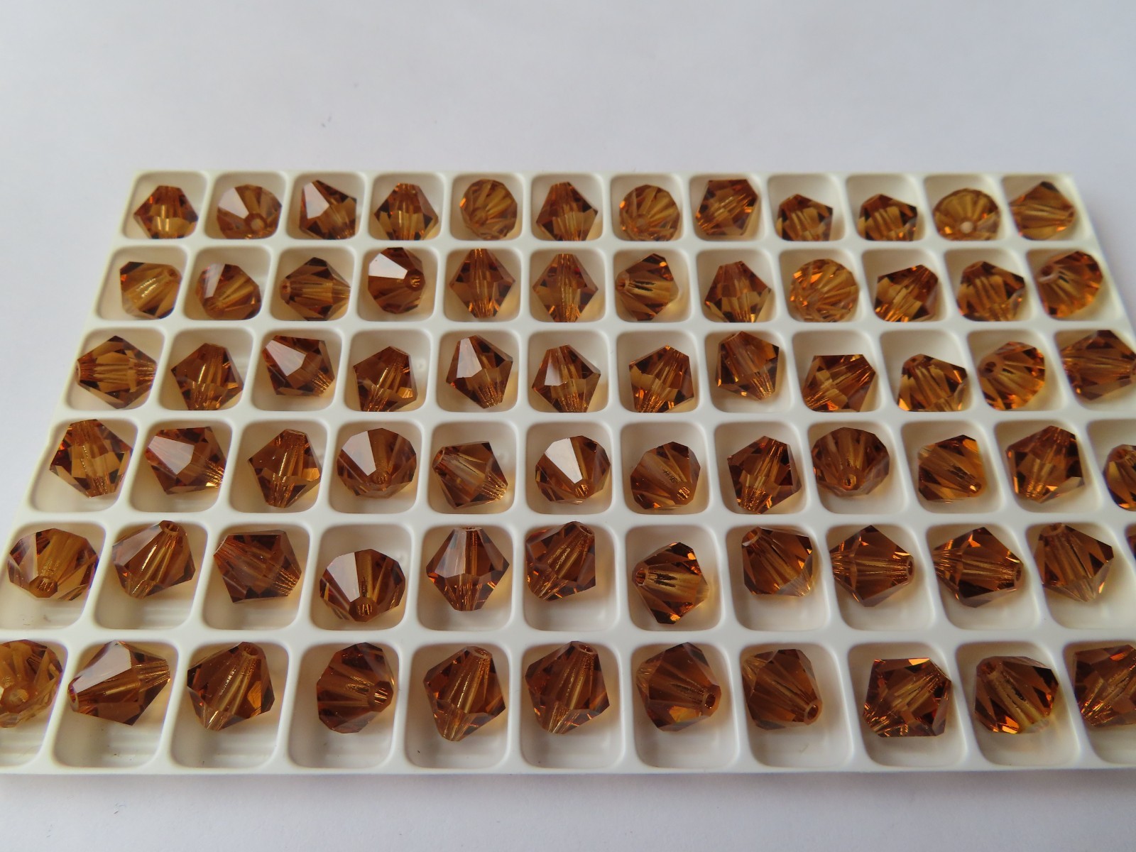 36 Preciosa Machine Cut Bicone Beads 8mm Light Colorado Topaz