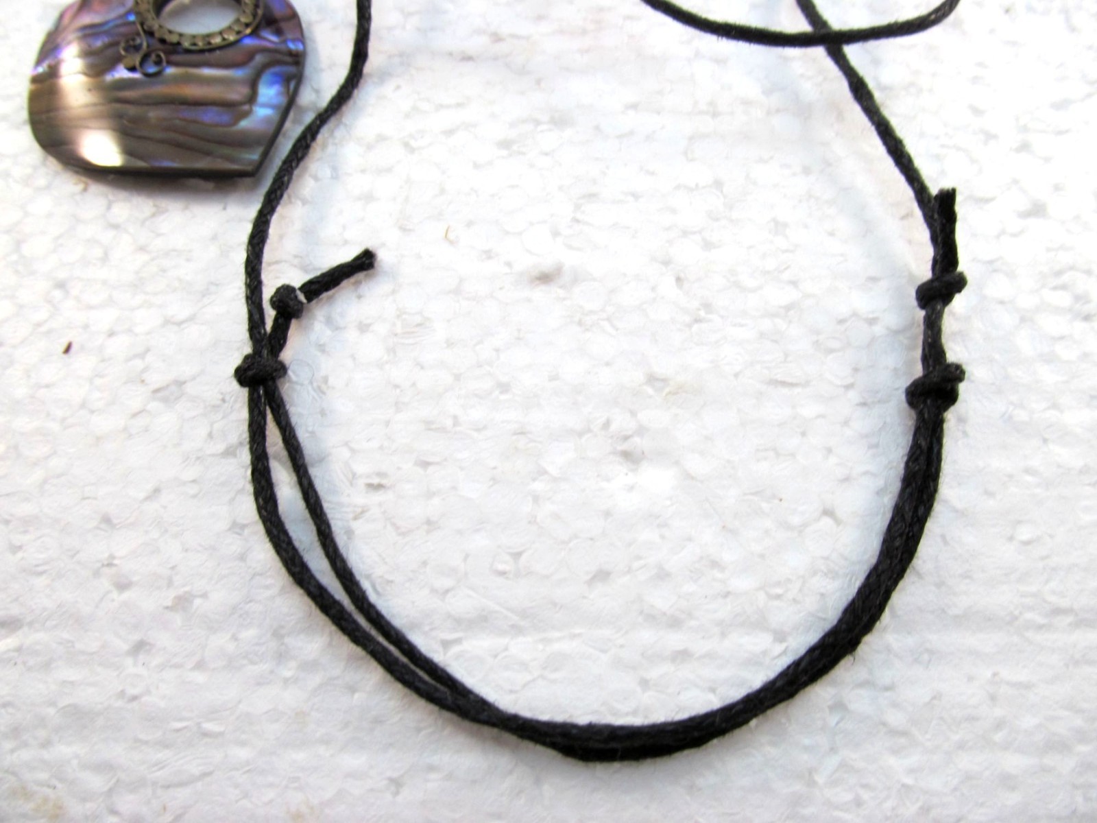 Abalone Heart Shell Sterling Silver Pendant Necklace on Adjustable Cotton Cord