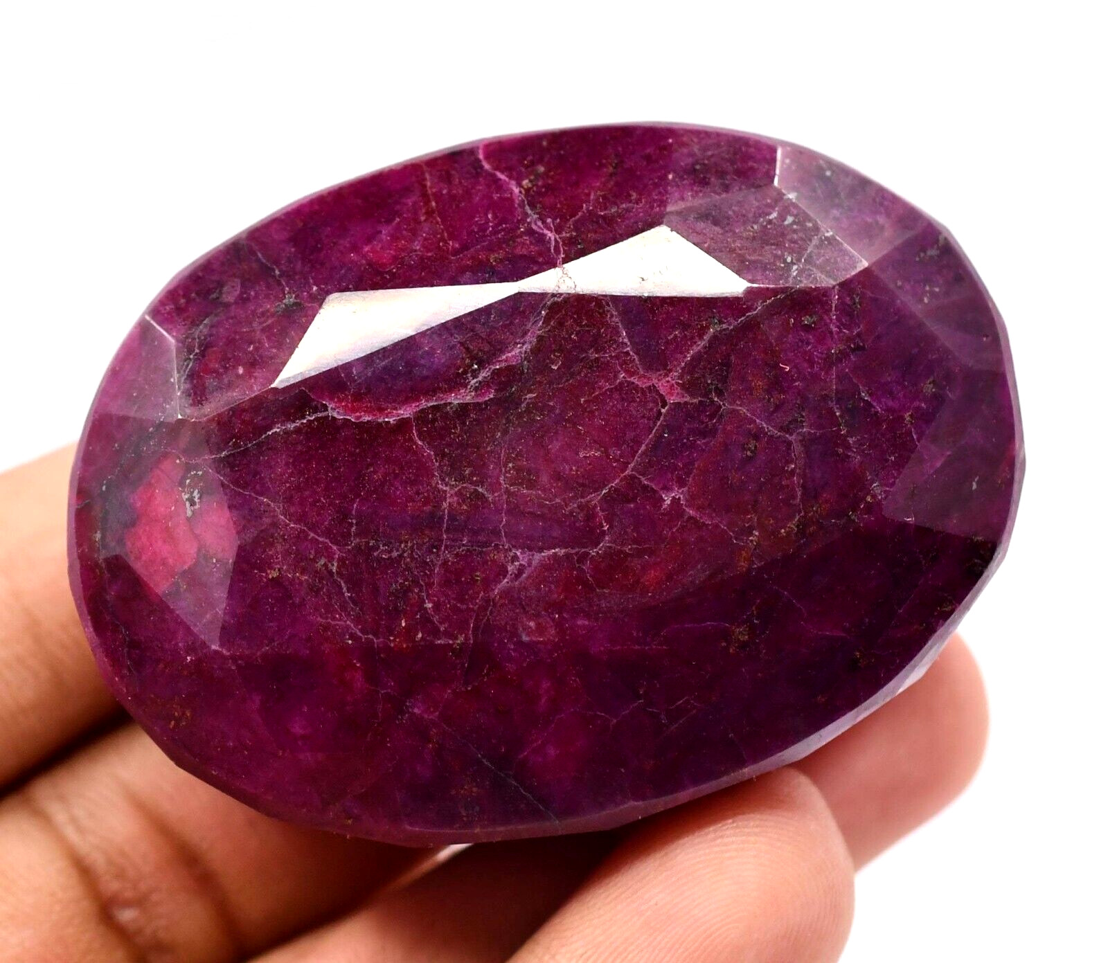 555.5 CT Natural Huge Red Ruby Certified Museum Size Treated Oval Cut Gemstone