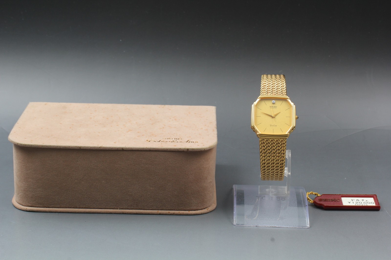 [MINT w/Box] SEIKO Dolce 7731-5000 1P Diamond Gold Men’s Watch From JAPAN