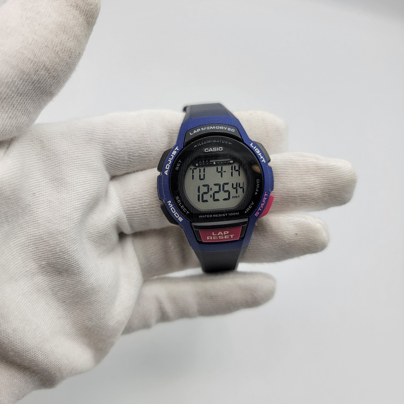 Casio Illuminator Women Digital Watch 37mm Chrono Blue LWS-1000H 10ATM , Runs