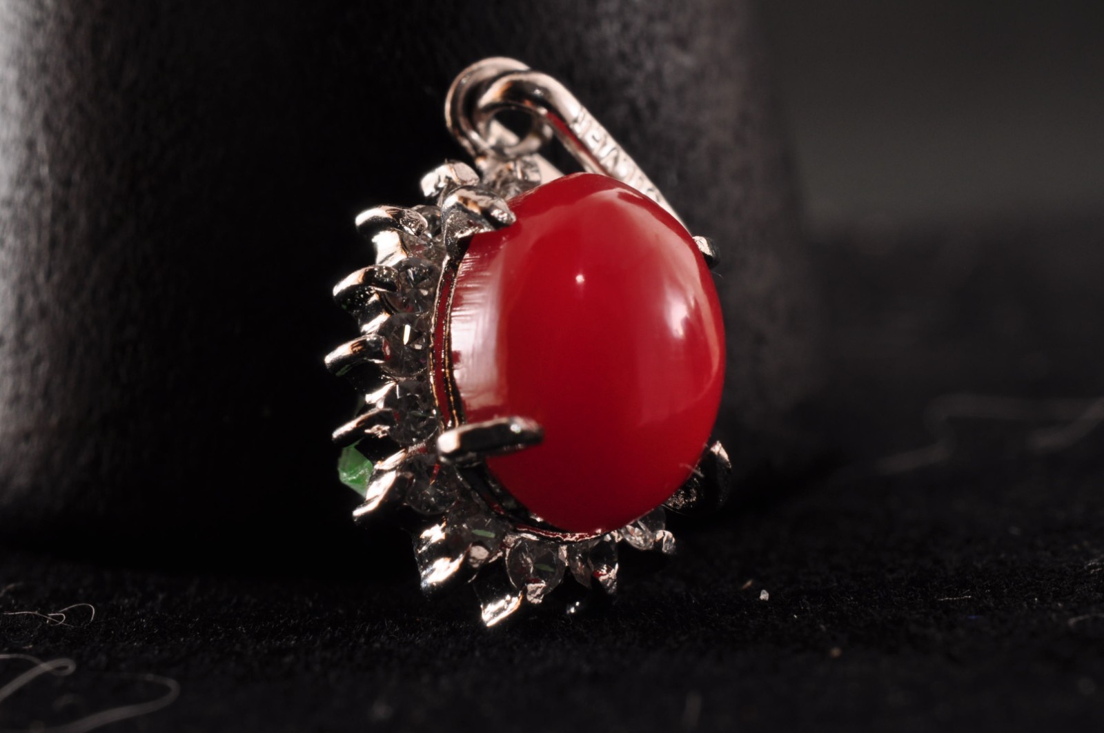 Certification oxblood coral pendant top 925 silver (11mm (0.43in) total 4.0ct).