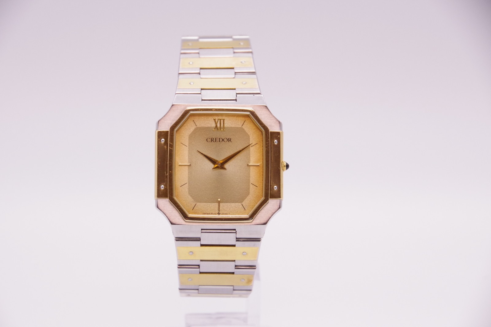 Reserved [Exc+5] SEIKO CREDOR 9570-5210 Two Tone 14K 16cm Qz Unisex JAPAN