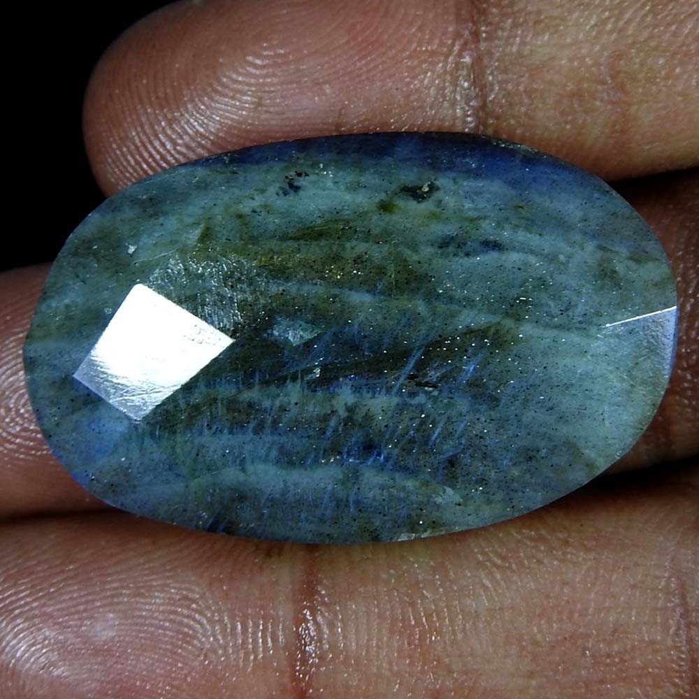 40.40 Ct Oval Checker Cut Labradorite Natural 40.40 Loose Gemstone